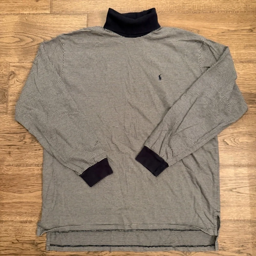 Ralph Lauren Polo Stripe Neck Long Sleeve Cotton Shirt XL